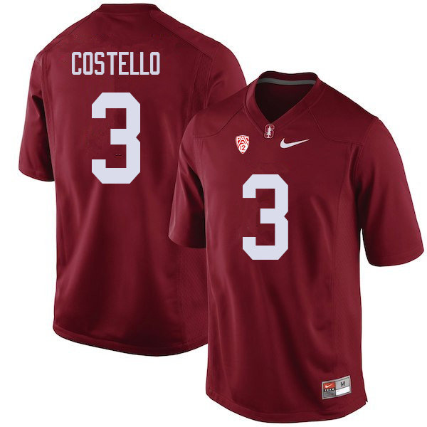 Men #3 K.J. Costello Stanford Cardinal College Football Jerseys Sale-Cardinal